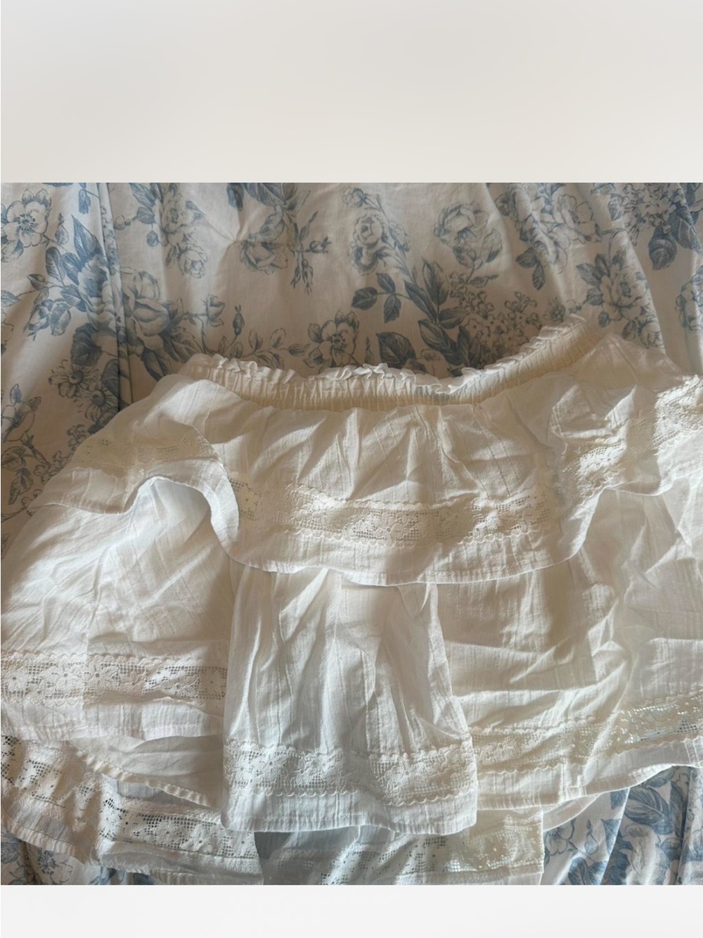 White Tiered Cotton Skirt